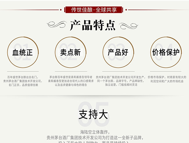 茅臺(tái)醇酒百年盛世柔和醬香型白酒【53°375ml】