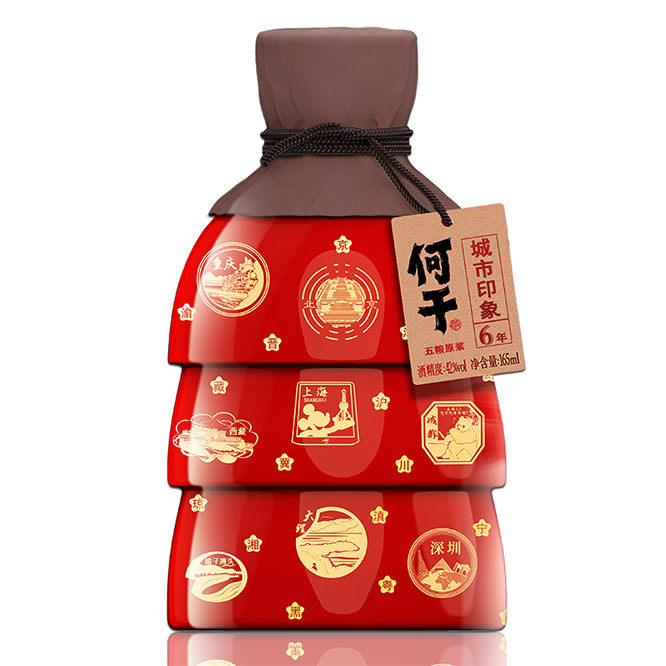 何干城市印象小酒五糧原漿6濃香型白酒商務宴請【42度165ml】