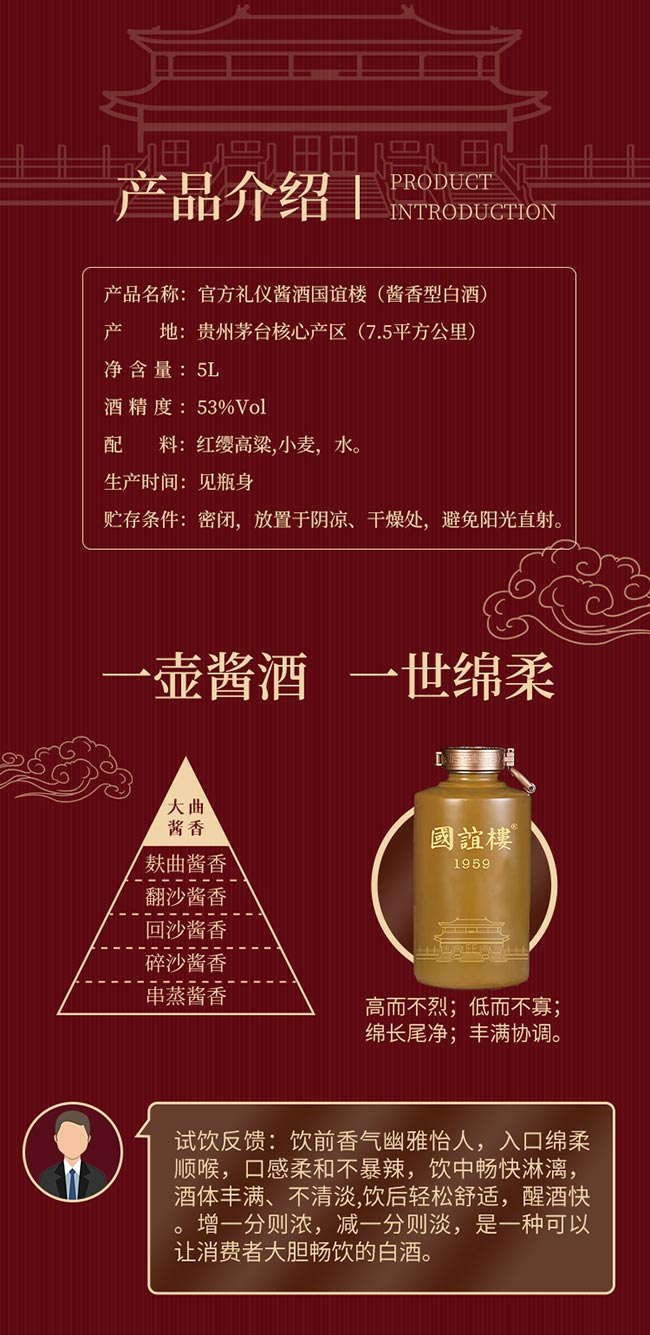 國誼樓封壇 醬香型白酒【53° 5L】