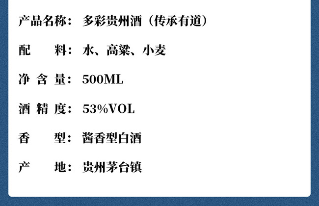 多彩貴州酒傳承有道 醬香型【53° 500ml】